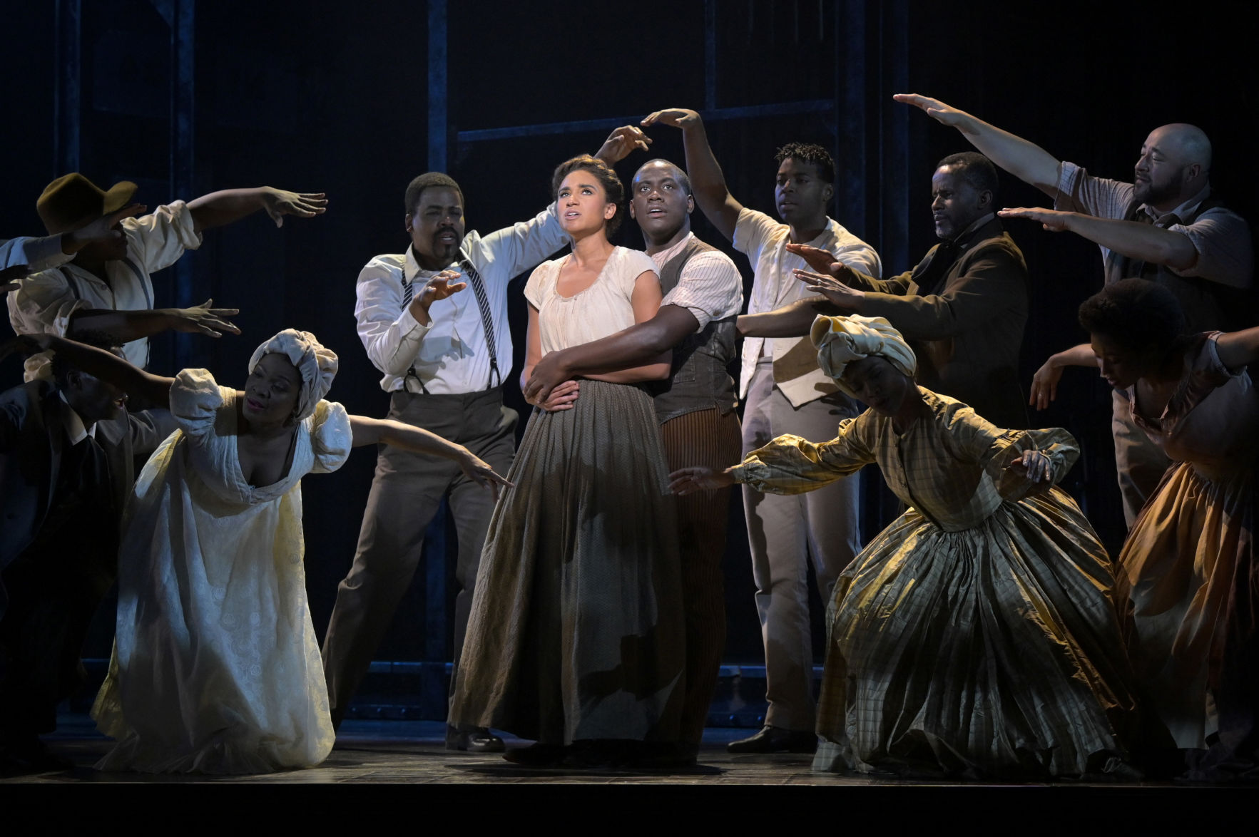 0815 - Center, Gabrielle McClinton as Angelina Baker, Sidney DuPont as Washington Henry and Ensemble in Paradise Square ©Kevin Berne.jpg